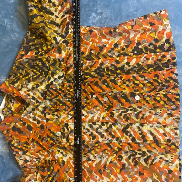 Ruby Rd Tribe Vibe Button Down Top Size 16W | Roll Up Sleeves | Mandarin Collar - Picture 8 of 11